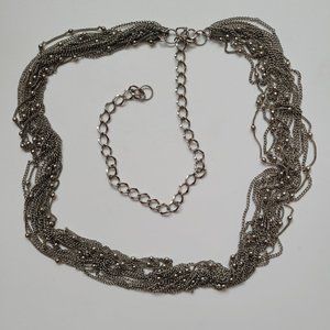Multi-strand Silver Adjustable Necklace